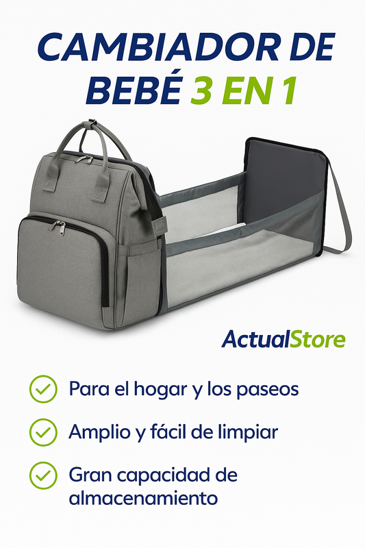 ⭐ Bolso Cambiador 3 en 1 – Cuna Portátil para Bebé